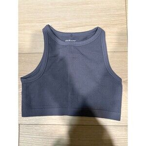 Garage Women's Seamless High Neck Ribbed Tank Top Purple Charcoal Size P/S